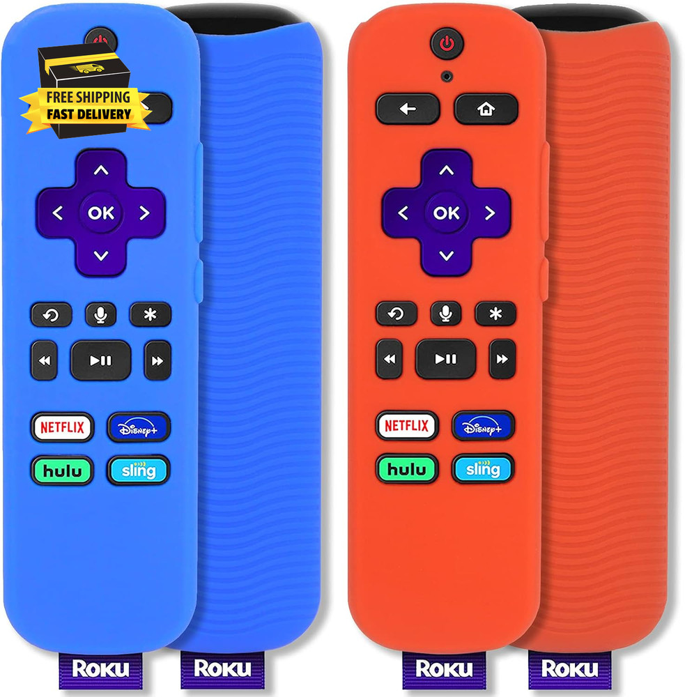[2 Pack] Silicone Protective Case Compatible with Roku Voice Remote, Anti-Slip