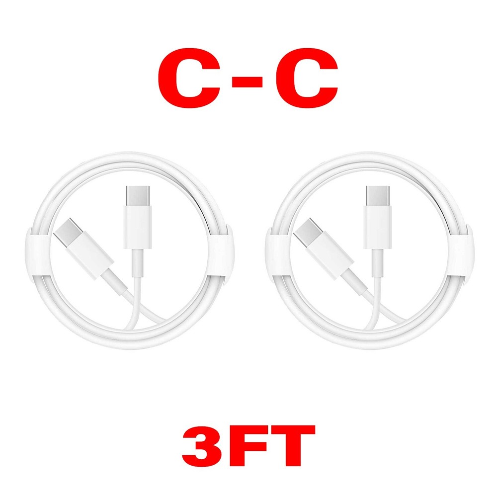 2-pack 60W USB C to USB C Fast Charger Cable for Apple iPhone 16/15/iPad Pro