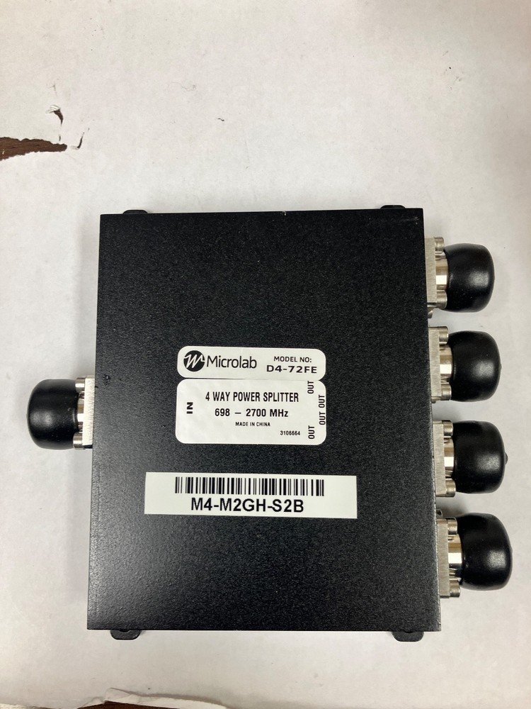Microlab 4-Way Power Splitter 50W 698-2700MHz Model D4-72FE NEW IN BOX