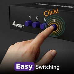 Fosmon 3 Port AV Composite RCA Selector Box Switch Splitter w/ Cable Cord Plug