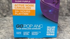 JLab Go Pop ANC True Wireless Bluetooth Earbuds Transparent/Clear Purple 🔥New🔥