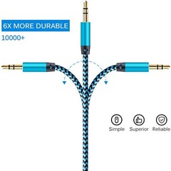 3.5 mm Male to Male Aux Cord Stereo Audio Cable Adapter for PC iPod CAR iPhone