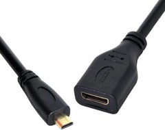Micro HDMI Type D Male To HDMI Type A Female Cable Adapter Converter Connector