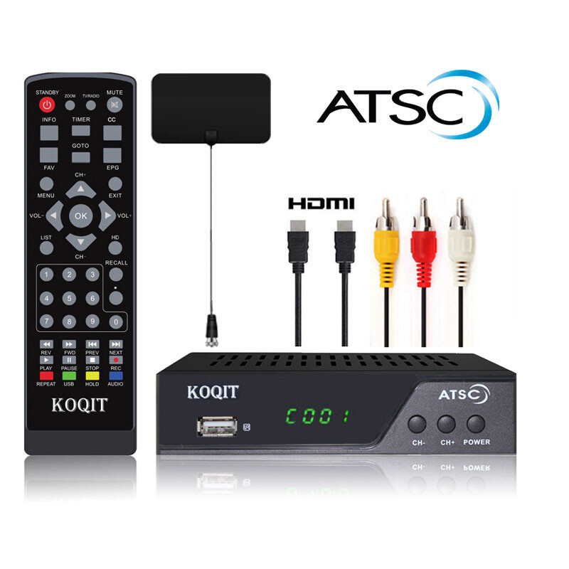 Clear HDTV Atsc Digital Converter Box Analog QAM Receiver atsc tuner TV antenna