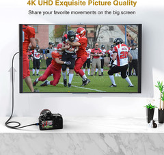 Mini HDMI to HDMI Cable (6FT, 4K 60Hz HDR, Bidirectional High Speed Cord, Ethern