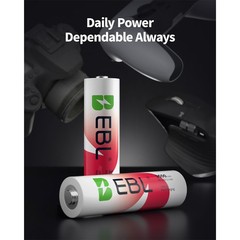 EBL Rechargeable 1.5V AA Lithium Batteries 3500mWh /USB Cable Li-ion Battery Lot