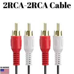 RCA Stereo Cable 2 Male To 2 Male Composite Audio Sound AV Dual Cord Red White