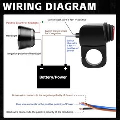 7/8” Waterproof Switch Motorcycle ATV Light Bar Switch 22mm 12V 16A, Handlebar