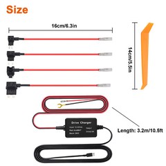 Universal Dash Cam Hardwire Kit Mini Type C Hard Wire Cable Fuse for Car SUV DVR