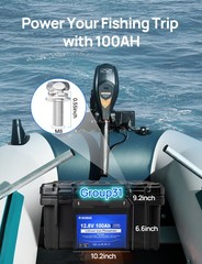DC HOUSE 12V 100AH Lithium LiFePO4 Battery + BlueTooth + Low Temp Protection