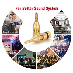 WGGE WG-3334 24k Gold Plated Banana Plugs (Open Screw Type) (12 Pairs)