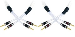 Qed Genesis Silver Spiral Speaker cable A Pair Terminated Qed Airloc Metal Forte