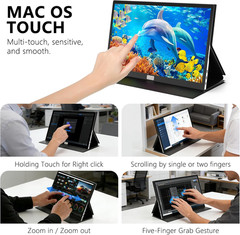 4K Portable Touchscreen Monitor 15.6″ – HDR HDMI USB-C for Laptop & Gaming