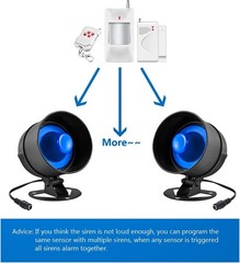 110dB Wireless Security Anti Burglary Alarm Set Indoor Outdoor Household Use