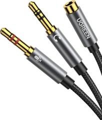 3.5mm Headphone Splitter 2 in 1 Audio Adapter for PC Laptop Gaming Headset Mic