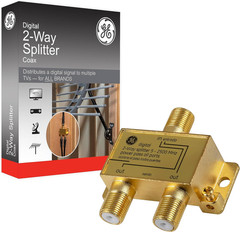 Digital 2-Way Coaxial Cable Splitter, 2.5 Ghz 5-2500 Mhz, RG6 Compatible, Works
