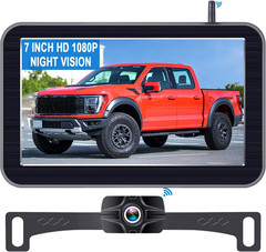 7-Inch Wireless Backup Camera for Truck – 2 Channel, DIY Grid Lines, HD 1080P, N