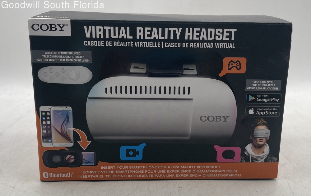 Coby White Black Bluetooth Smartphone Virtual Reality Headset Not Tested