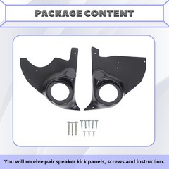 Pair Speaker Kick Panels Compatible with 1981-1987 Chevy GMC Pickup Truck Bla…