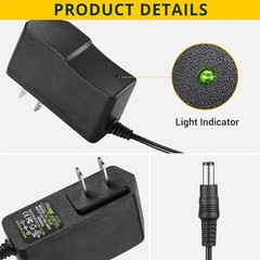 Facmogu 2Pack 5V 2A Power Adapter 10W 5.5×2.5mm Fit 5.5×2.1mm Socket