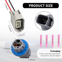 Car Rear License Plate Light Socket with Female Connector Pigtail OEM F81Z-13…
