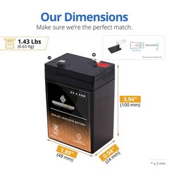 6V 4.5AH Sealed Lead Acid Battery replaces ub645 bp4-6 np4-6 wp4-6 sb604b