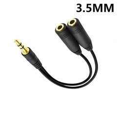 3.5mm AUX Audio Mic Splitter 1 Male to 2 Female Gold Plated Headphone Cable