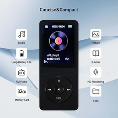MP3 Player 32GB with Speaker FM Radio Earphone Portable Hifi Lossless Sound MP3
