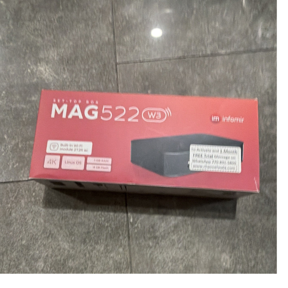 Infomir MAG522 W3 4K 2160p Linux IPTV Box Wi‑Fi HDR10 HDMI 4GB Quad Core