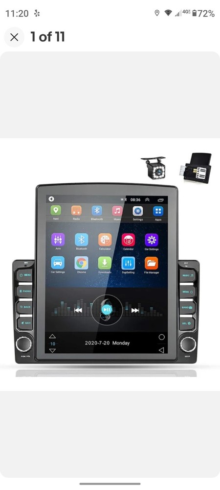 Android 9.0 Double Din GPS Navigation Car Stereo w/ 9.7” Vertical Touch Screen