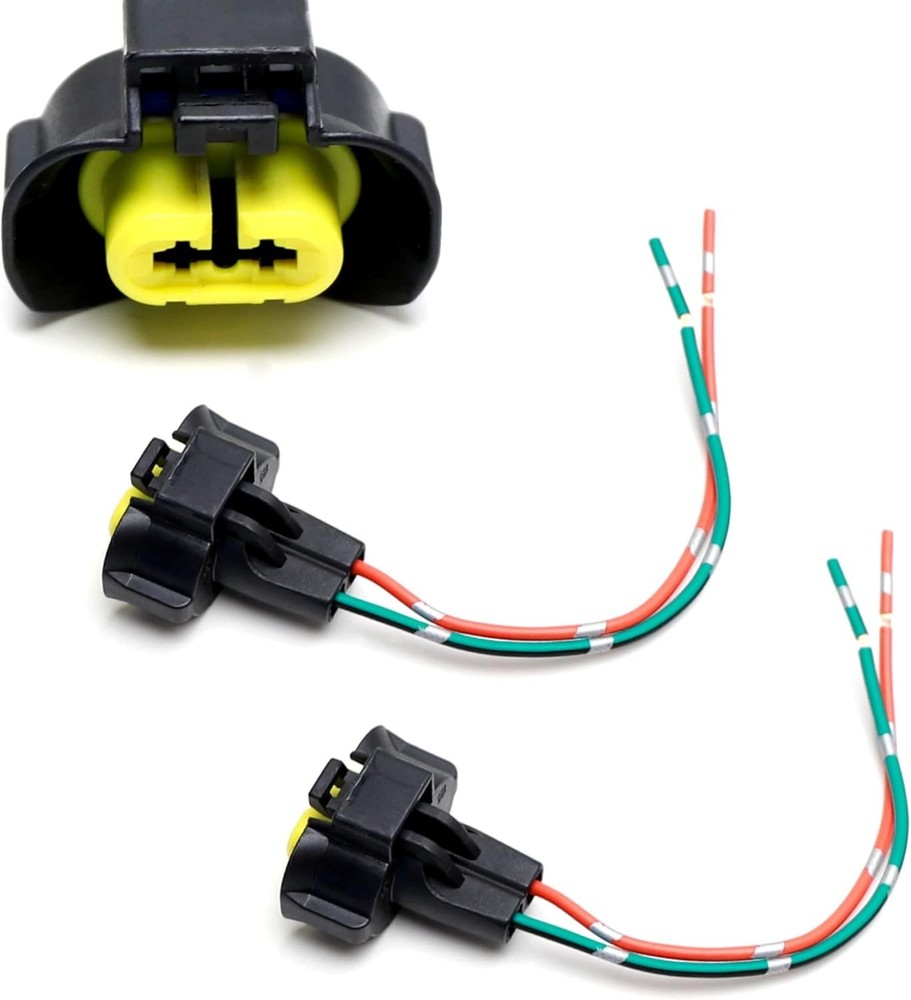 Pair OE-Spec 2-Pin H11/H8 Female End, Fog Light Connector Plugs with Lead Pigtai