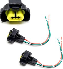 Pair OE-Spec 2-Pin H11/H8 Female End, Fog Light Connector Plugs with Lead Pigtai