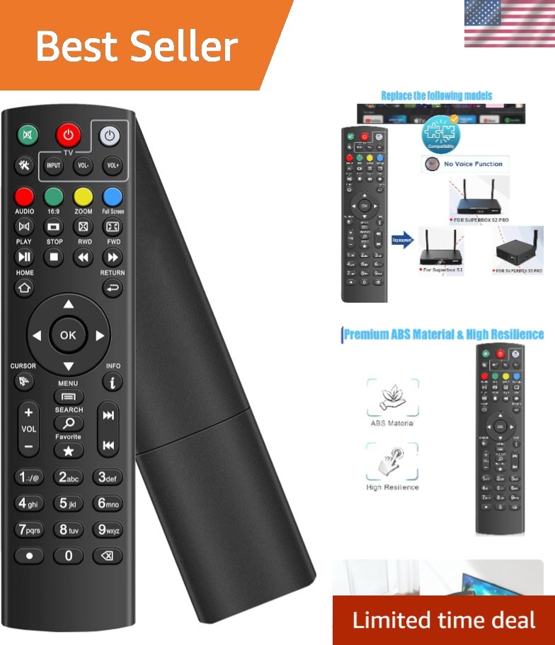 Durable Remote for Super Box, Easy to Use with Immediate Functionality – Black