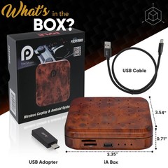 Pyle Wireless CarPlay & Android Auto Box – 4GB RAM 64GB ROM, Dual-Band Brown