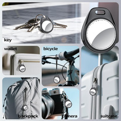 [iOS Only] Tukio Air Tracker Tags 4 Pack Black, [Apple MFi Certified] Bluetooth