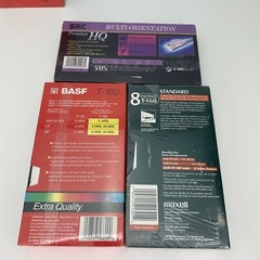 4 VHS Tape T-160 Blank NEW Sealed, 2 BASF, 1 Maxell, 1 SKC. Up To 8 Hours Record