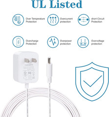 5V Power Cord for Hatch Rest, Rest+, and Rest Mini Sound Machine Chager – Barrel