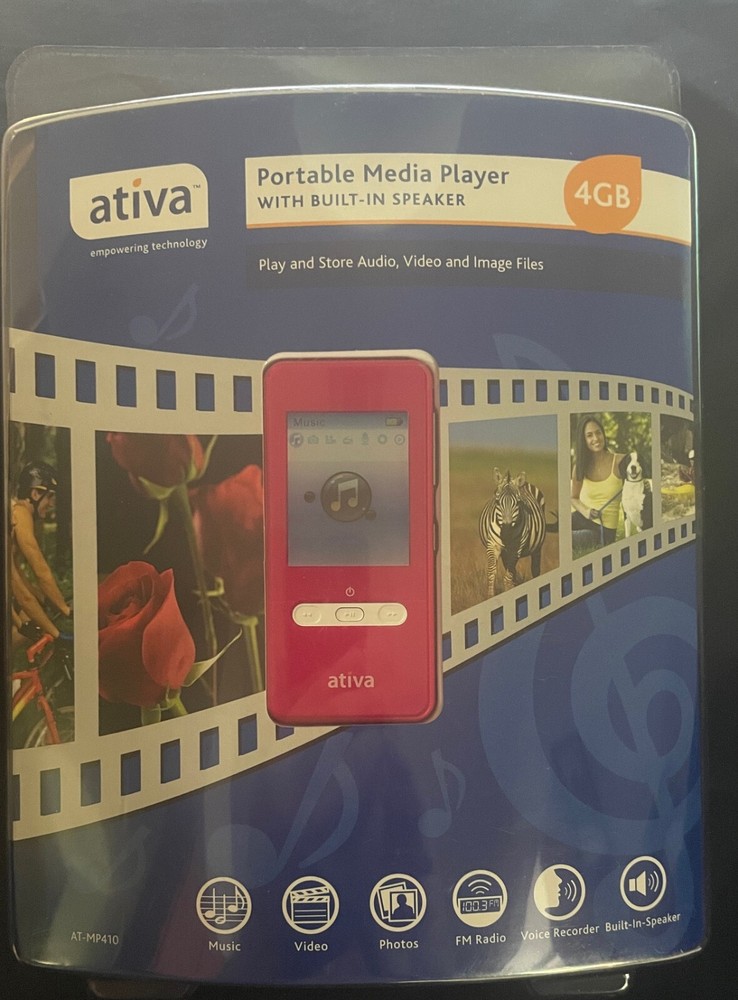 Vintage New Sealed PINK Ativa 4gb Portable Media Player AT-MP410 Free Shipping!