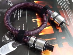 1x Powerflux Hifi US Occ Silver Copper AC Power Cable Rhodium Plug 8N