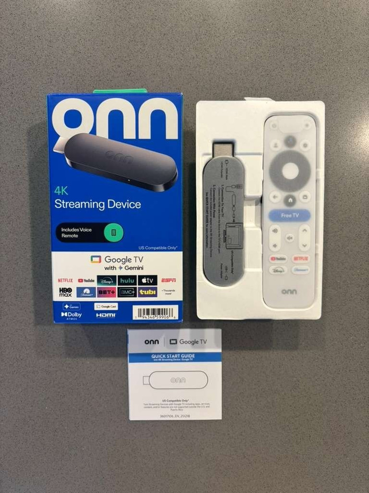 NEW 2026 onn 4K Streaming Device Google TV Gemini 2GB RAM – FAST SHIP FL
