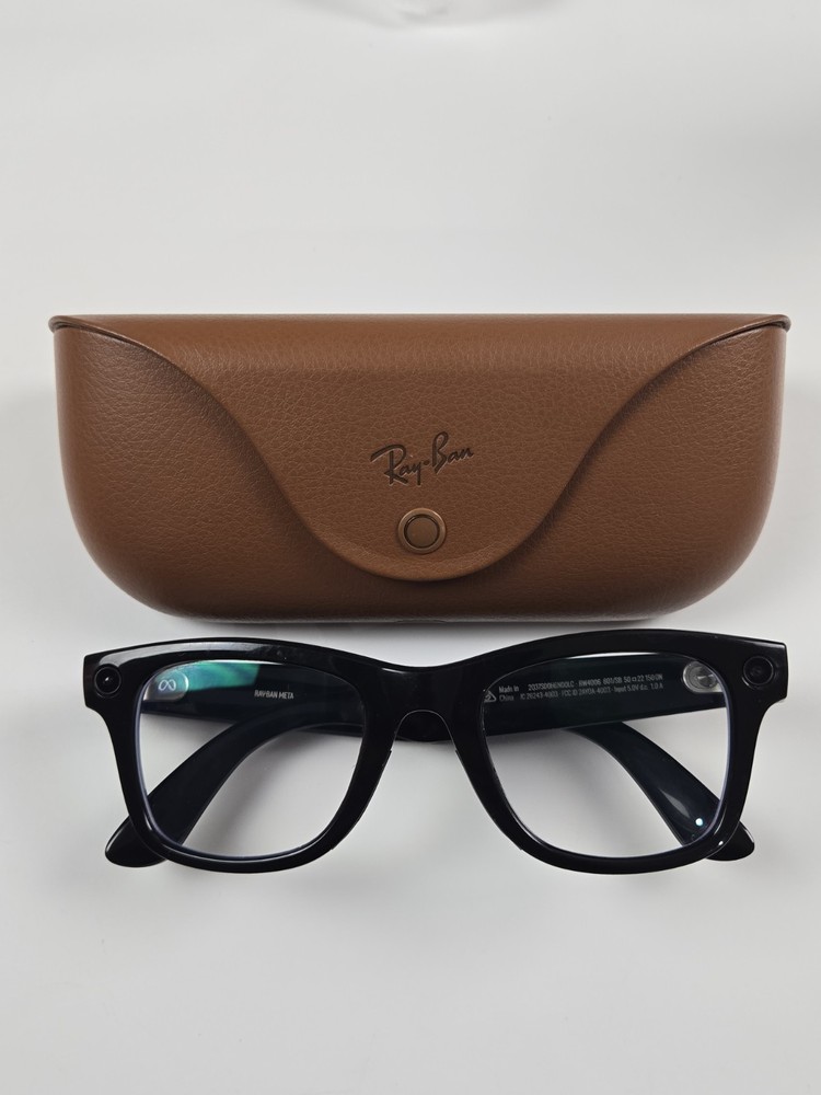 Ray-Ban Meta Wayfarer RW4006 Shiny Black RW006 50-22 *read Description *