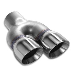 Dual Exhaust Tip 2.25 Inch Inlet 3″ Dual Outlet 8.5″ 2.25″ x 3″ x 8.5″ (Left)