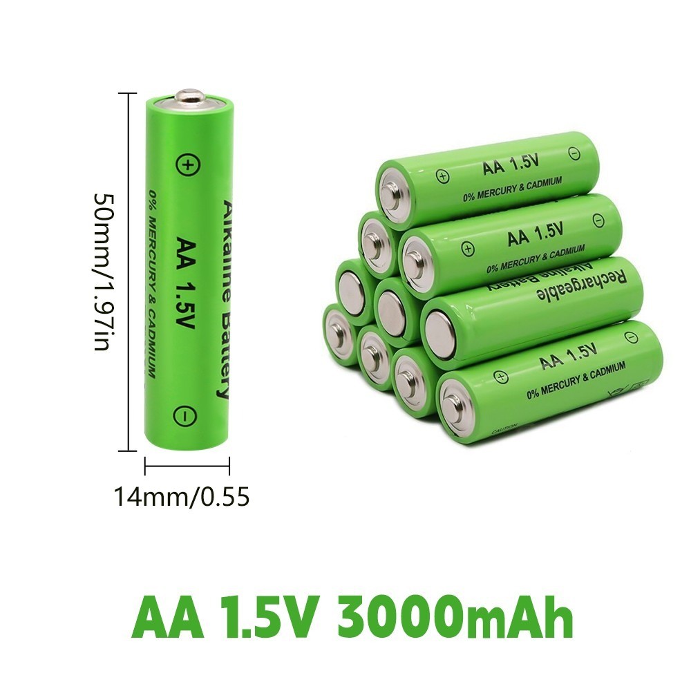 AA/AAA 3000mAh 1.5V Rechargeable Alkaline Batteries Multipurpose Battery/Charger