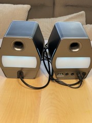 Edifier G2000 Bluetooth RGB Powered Speakers AUX USB Tested Working Pair