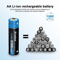 Kratax 1.5V USB AA AAA Rechargeable Li-Ion Batteries AA AAA Lithium Batteries