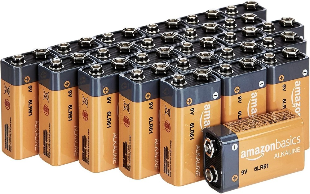 Amazon Basics 9V Volt Batteries 24 Pack Alkaline Long Shelf Life EXP 7/30/30