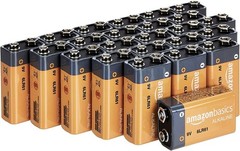 Amazon Basics 9V Volt Batteries 24 Pack Alkaline Long Shelf Life EXP 7/30/30
