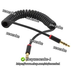 3ft Spring Coiled 3.5mm 1/8″ Aux Cable Stereo Audio Auxiliary Cord