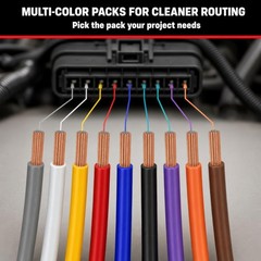 GS Power 600ft 18 AWG-100 ft-6 Pack, Red, Black, Blue, Yellow, White, Purple