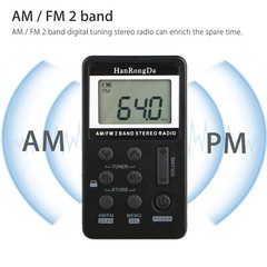 Portable Pocket LCD Digital AM FM Radio Stereo Receiver Rechargeable w/earphone